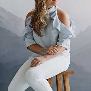 Topshop Baby Blue Blouse